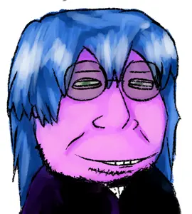 gapejak, massjak, wholesome soyjak, art, blue hair, clothes, drawfag, drawing, glasses, green eyes