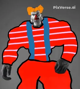 gigachad, terachad, animated, balloon, clothes, clown, orange hair, shit nobody cares about, text, space station 13