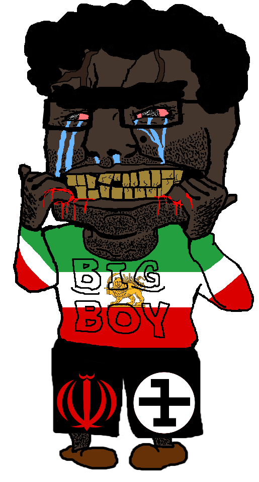 chudjak, big-boy, allah, blood, blood from mouth, bloodshot eyes, clothes, cracked teeth, crying, fascism