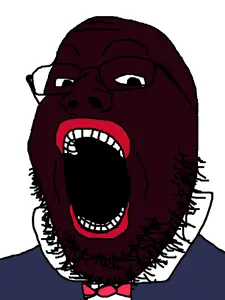 gapejak, black skin, blackface, clothes, lips, nigger, stubble, suit, teeth