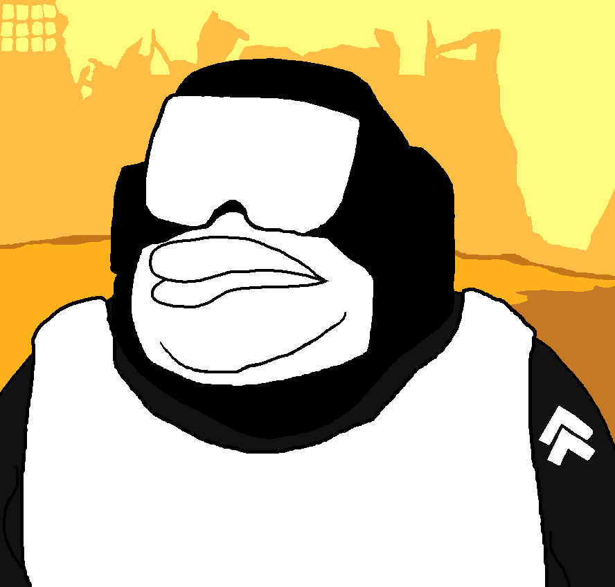 meximutt, background, black shirt, bulletproof vest, closed mouth, clothes, hat, helmet, military, newgrounds