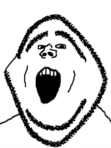 impish soyak ears, ishish soyak ears, hair, merge, open mouth, plarge, soyjak, stubble