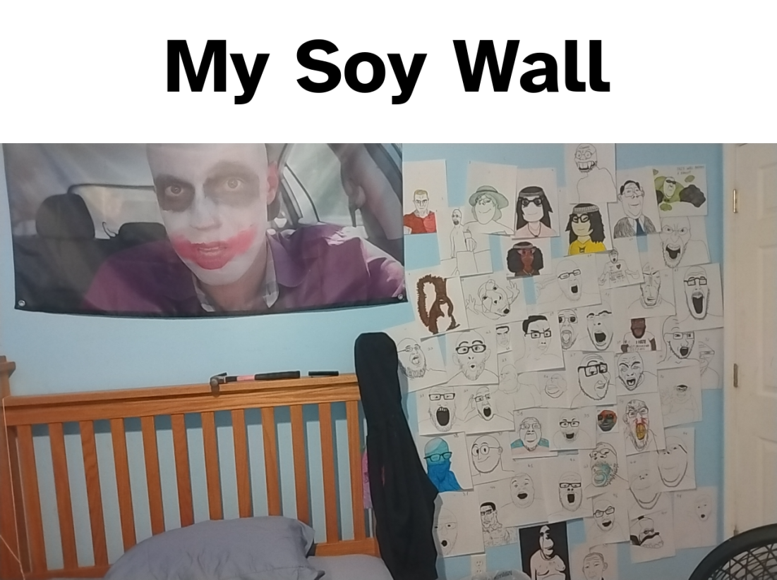 joker (dc), soychang, soyniqua, soytan, a24 slowburn soyjak, angry soyjak, bartender, beastjak, bernd, brandon