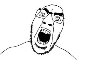 turdson, unknown, bushy eyebrows, cobson face, glasses, open mouth, stubble, teeth, traced, uncolored skin