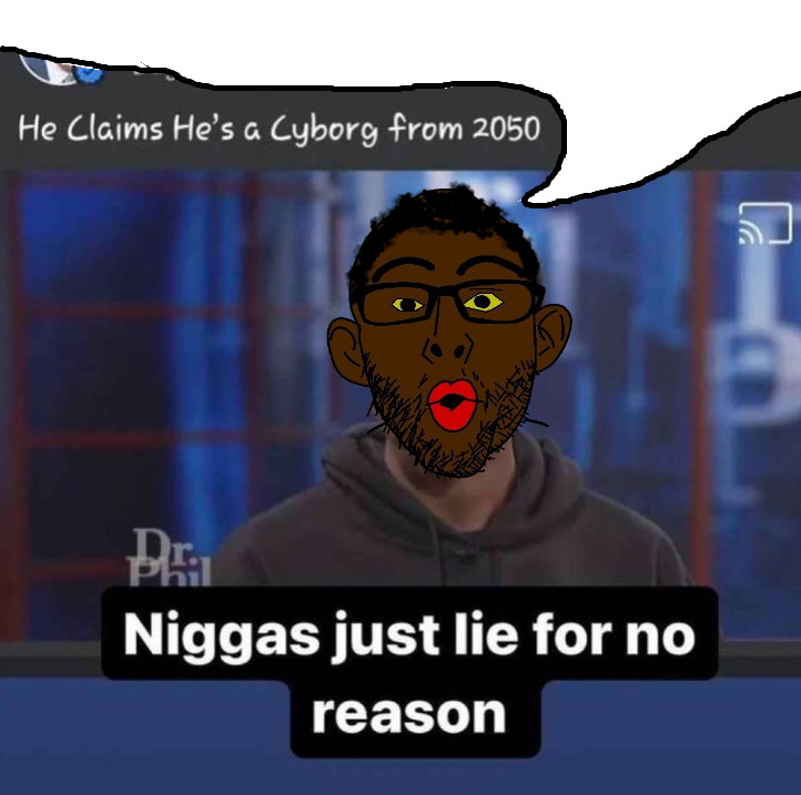 nojak, cyborg from 2050, 2050, black skin, cyborg, dr. phil, ear, facebook, glasses, hair