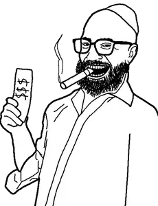 tonytut, arm, bald, beard, cigar, clothes, dollar sign, ear, eyebrows, glasses