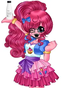 pinkie pie, soyak, soyak (crazed), animal, anime, anime female, blue eyes, blush, crazed, drink