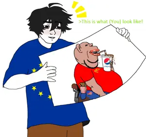 Euro holds mutt sign.png