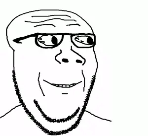 excited soyjak, gapejak, soyak, waow, wewjak, wholesome soyjak, animated, eyes popping, glasses, smile