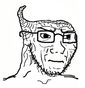soyak, brainless, brainlet, closed mouth, concerned, glasses, soyjak, stubble, wrinkles