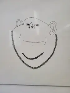 impish, impish soyak ears, ear, grin, looking at you, real life, whiteboard