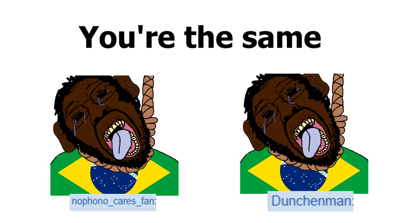 bernd, hanging ugly personjak, ugly personjak, 2soyjaks, ack, beard, black sclera, black skin, brazil, brown eyes