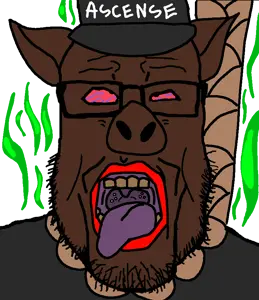 markiplier soyjak, bloodshot eyes, clothes, hanging, hat, lips, red lips, shitskin, teeth, tongue