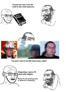 happy merchant, trollface, soyak, atheistcuck, beard, bible, concerned, ear, fedora, glasses