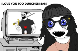 soytan, chudjak, muscular chud2, arm, beanie, blue eyes, blush, buff, closed mouth, clothes