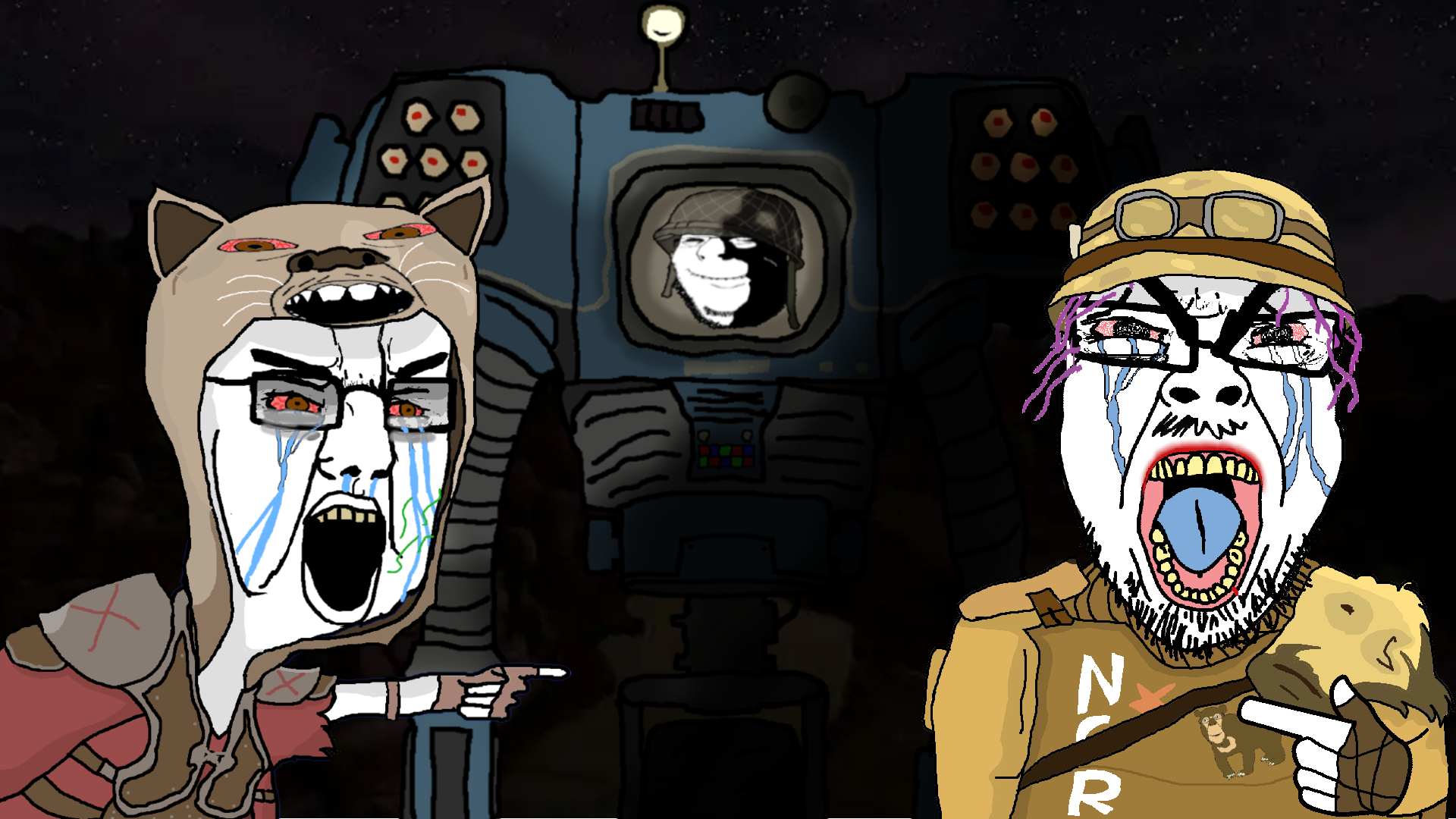 bernd, chudjak, cobson, cryboy soyjak, feraljak, hornyson, seethejak, angry, animal, armor