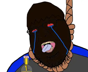 jake, chudjak, shotjak, jartycuck, natejak, badge, black skin, hanging, nigger, open mouth