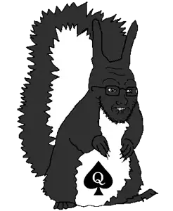 soyak, squirreljak, animal, biting lip, black skin, blacked, claws, crazed, full body, glasses