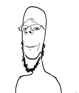 gapejak, headjak, wholesome soyjak, fusionjaks, the big 9 theory, 1soyjak, bald, beard, black eyes, glasses