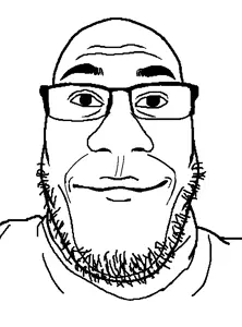 markiplier soyjak, nuplier, happy, smile, uncolored skin, white background