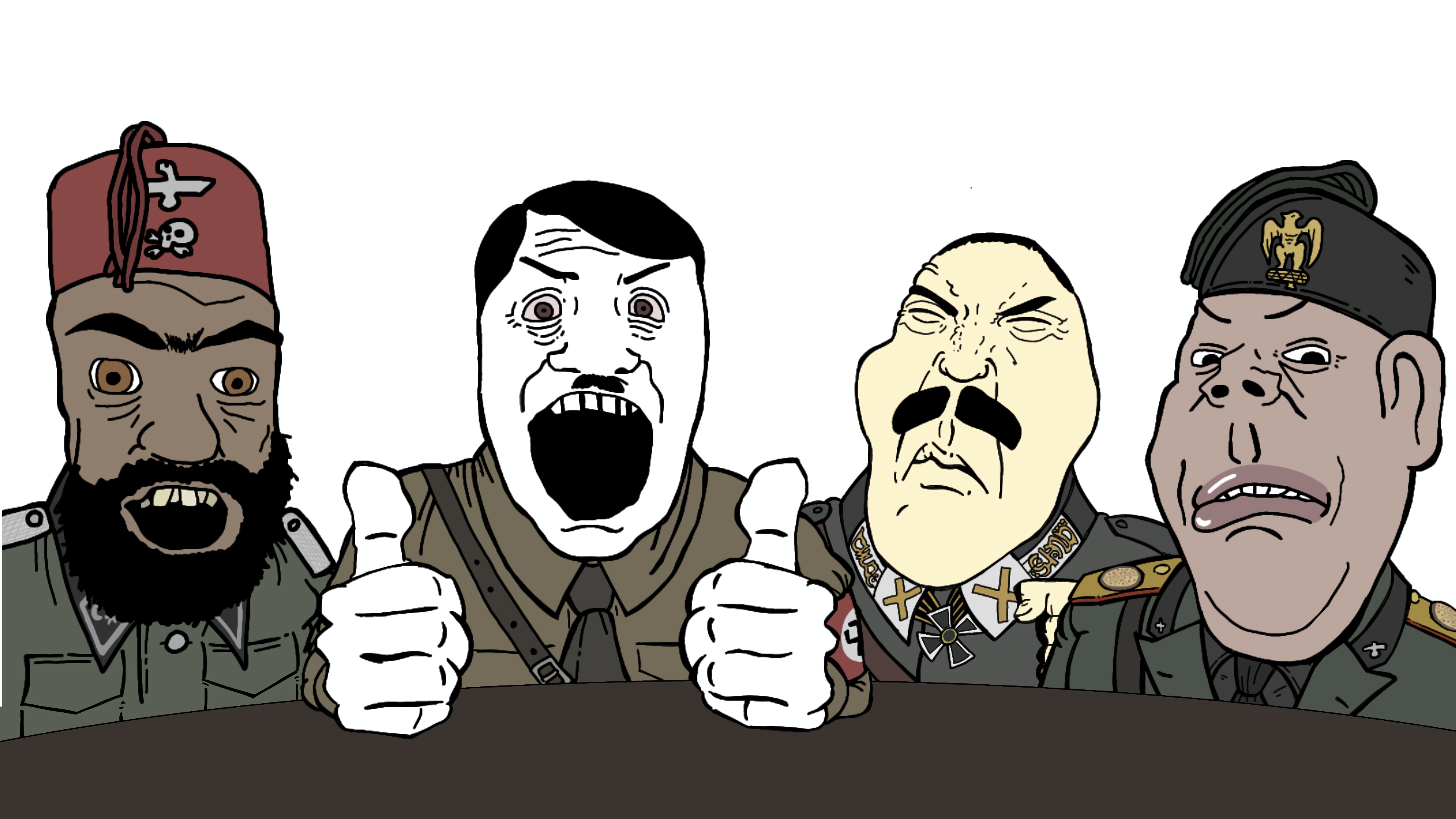 feraljak, gapejak, markiplier soyjak, markiplier soyjak2, gapemutt, science lover, tetojak, punisher face, adolf hitler, armband