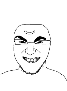 pancakeson, beard, crazy, eyes, glasses, neck, neckbeard, smile, teeth