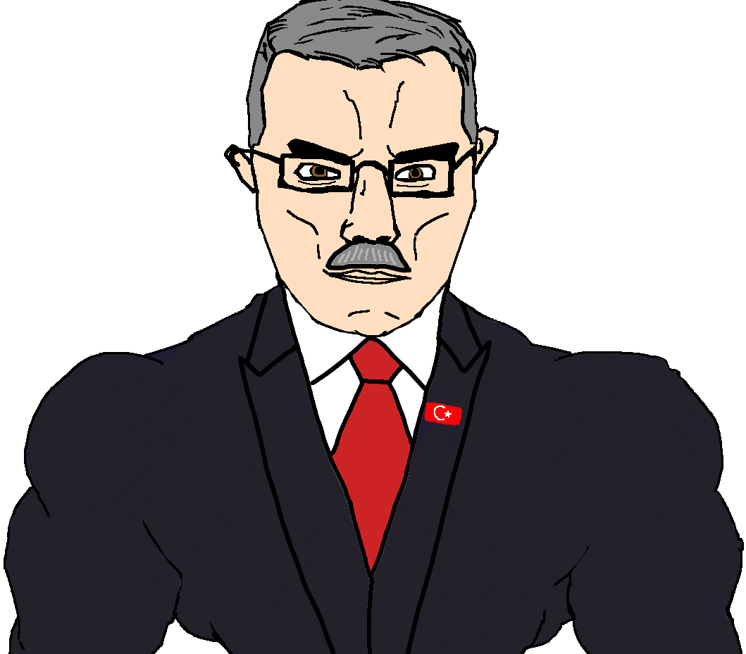 chudjak, chudjak front, muscular chud, brown eyes, buff, closed mouth, clothes, erdogan, flag, glasses