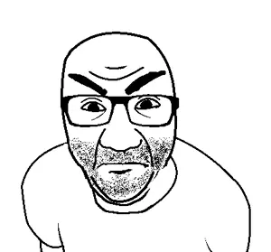 el perro rabioso, angry, closed mouth, clothed, uncolored skin, white background