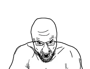 dap, unknown, waxjak, angry, arm, bald, buff, eyebrows, glasses, lips