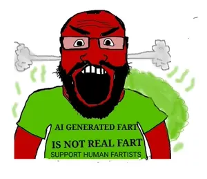 markiplier soyjak, science lover, ai art, fart, green shirt, shirt with words, shirts, stink lines, stinky