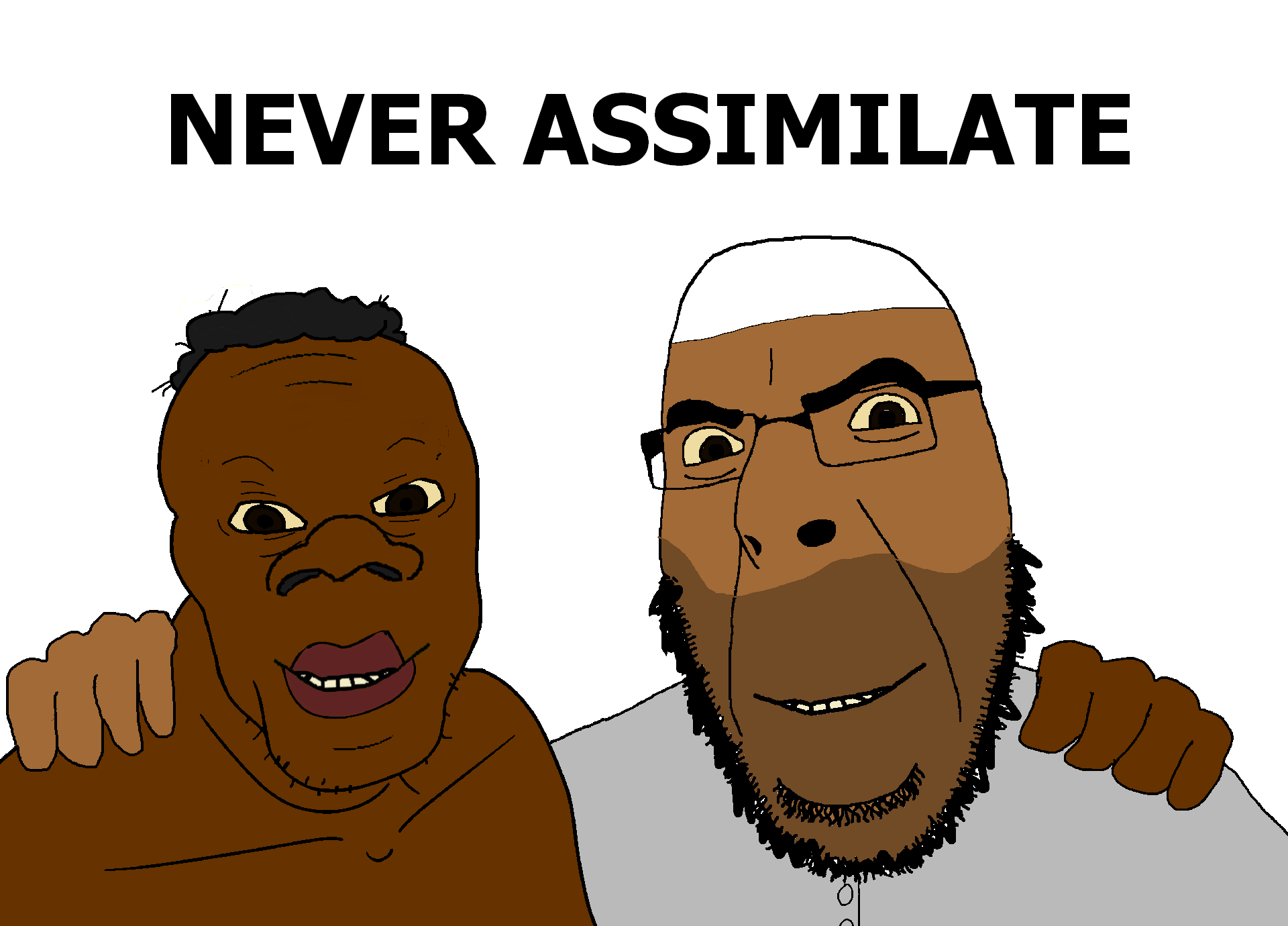 cobson, feraljak, feralnigger, no more brother wars, arab, beard, black skin, brown eyes, brown skin, european passport holders