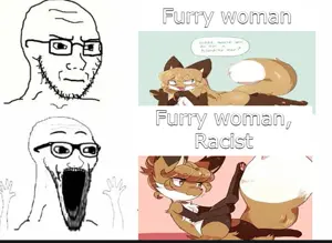 averi, soyak, animal, anthro, fox, furry, racism, soyjak