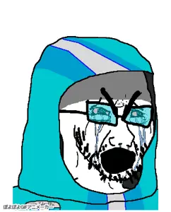cryboy soyjak, angry, animated, bouncing, clothes, crying, cultist, gempass, seethe