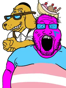 happy merchant, markiplier soyjak, arch linux, banana, banana split ice cream, fat, food, fruit, ice cream, janny
