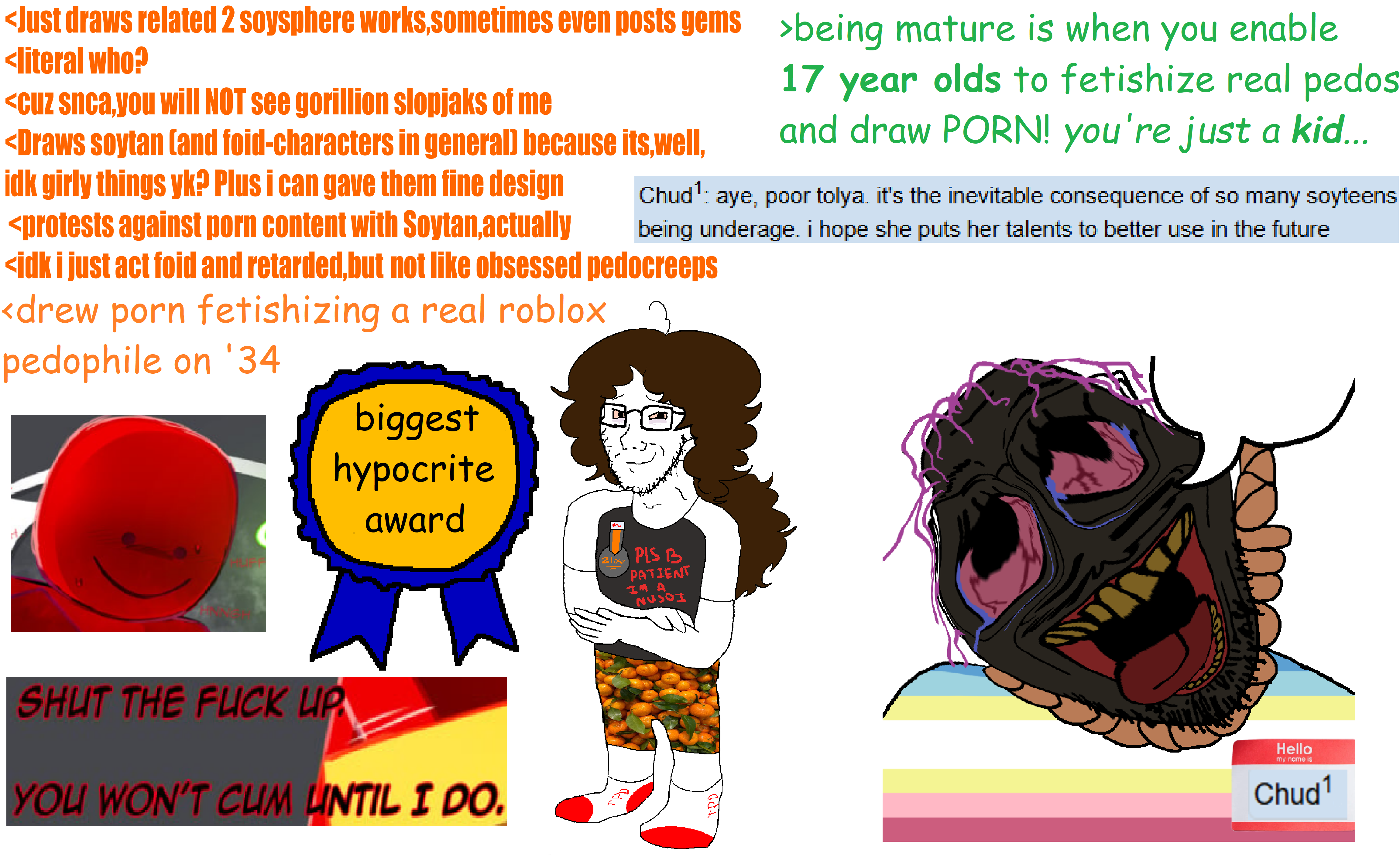 bernd, soyak, chudfaggot, hanging troonjak, troonjak, ack, award, badge, brown hair, brown skin