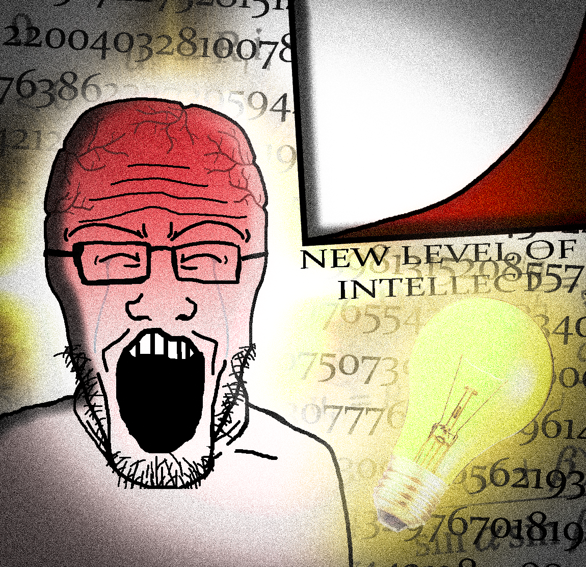greenfag, markiplier soyjak, iq diagrams, 1soyjak, bald, brain, closed eyes, cry, crying, equation