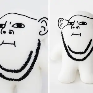impish soyak ears, bald, beard, closed mouth, ear, eyes, nose, plushie, stubble, uncolored skin