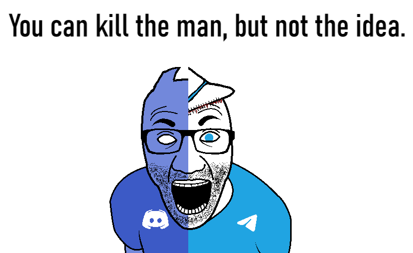 el perro rabioso, arm, blood, blue, blue eyes, blue skin, clothes, discord, eyebrows, glasses