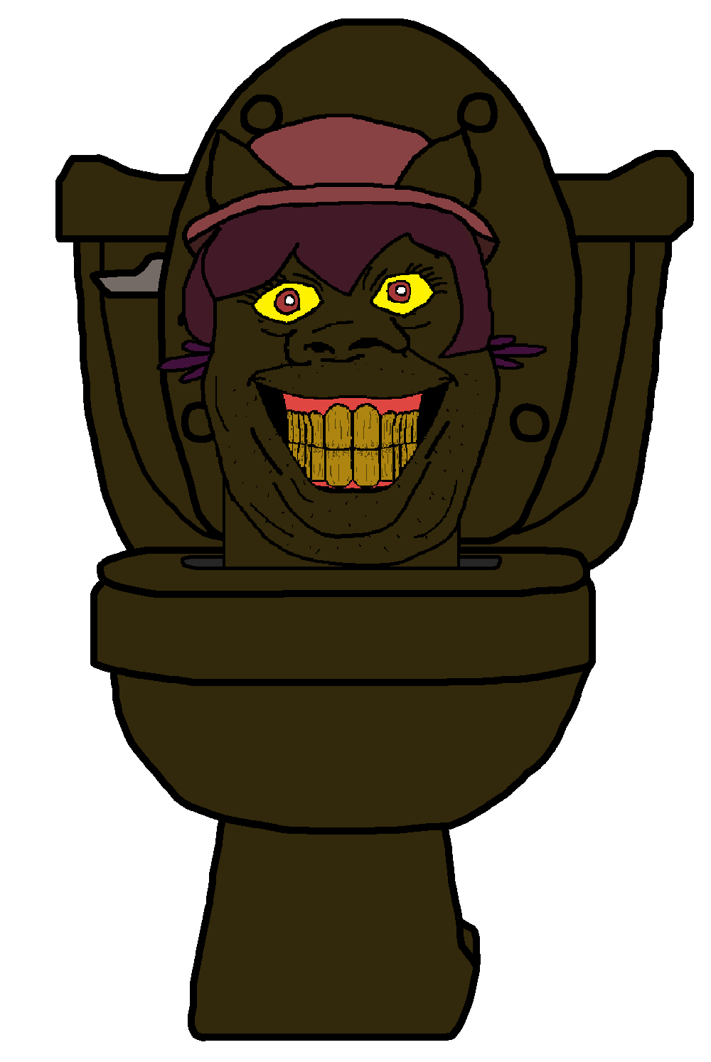 niko (oneshot), alicia, skibidi soyjaks, brown skin, closed mouth, clothes, eyelashes, fat, gums, hair