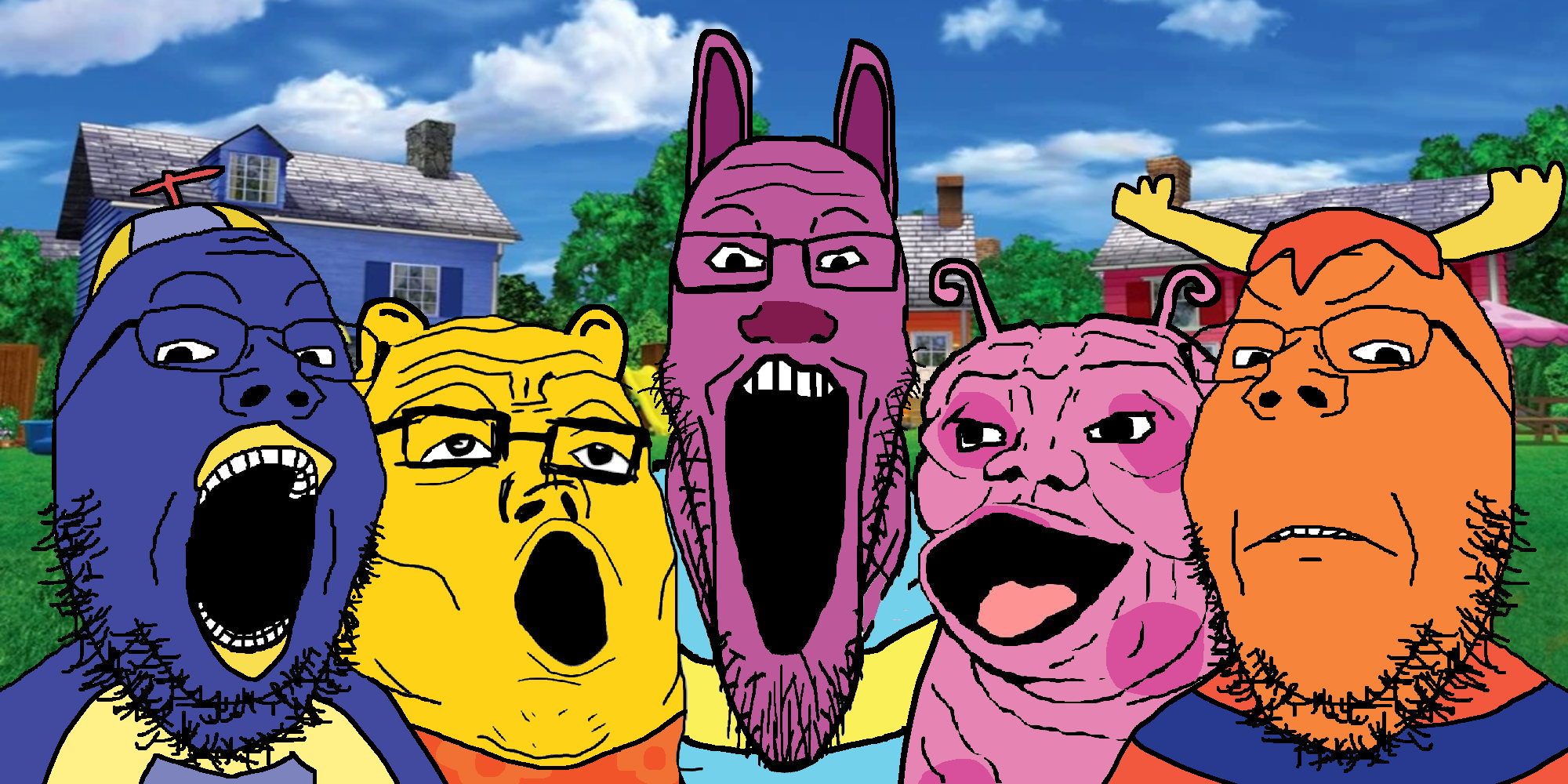 et, gapejak, markiplier soyjak, tony soprano soyjak, longplier, 5soyjaks, angry, animal, animal ear, antler