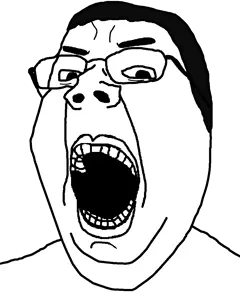 chudjak, gapejak, gapechud, black hair, chin, chud, double chin, drawn, eyebrows, gape