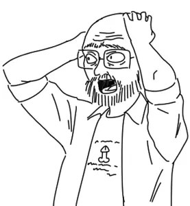 unknown, clothes, glasses, open mouth, penis, soyjak, stubble, yiik