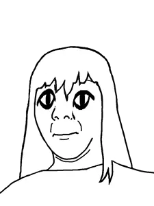 kuzjak, commiepedotroon, big eyes, closed mouth, hair, large eyes, long hair, looking at you, neutral, soyjak