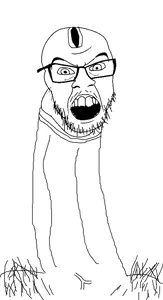 feraljak, erection, glasses, open mouth, penis, soyjak, stubble