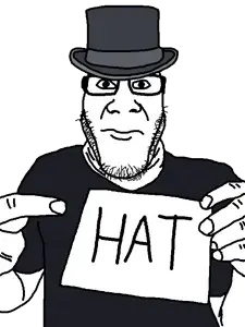 markiplier soyjak, nuplier, black shirt, closed mouth, clothes, glasses, hands, hat, neutral, paper