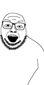 chubjak, bald, chubjak, glasses, hair, open mouth, soyjak, stubble