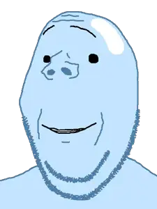 gapejak, wholesome soyjak, bubble, bubble bfdi, eyes, no glasses, nose, smile, stubble, teeth