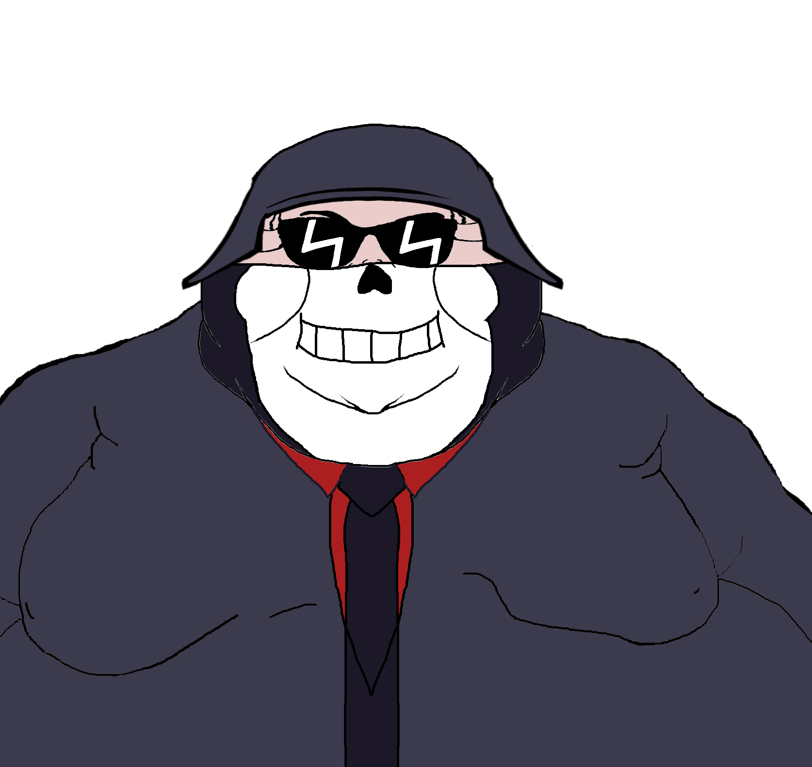 brandon, branigger, black shirt, bone, bones, carl sama, clothes, combat helmet, fat, glasses