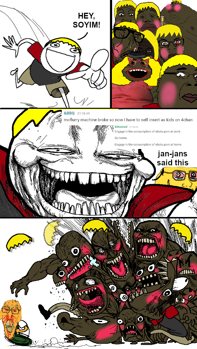 nate higgers, soyniqua, soytan, alicia, fatjak, feraljak, lennonjak, markiplier soyjak, meximutt, soyak