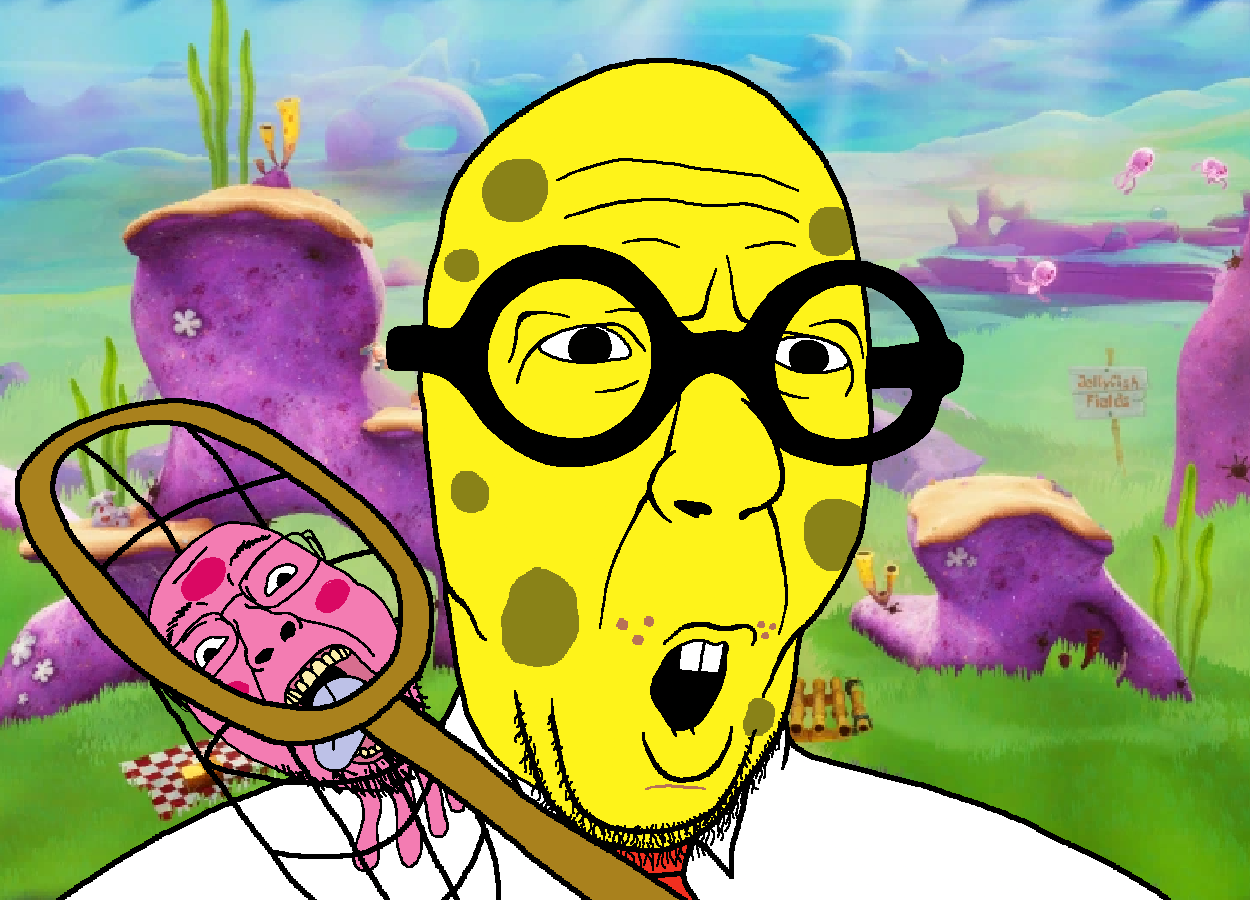 spongebob squarepants, bernd, slatejak, 2soyjaks, ack, angry, buck teeth, cartoon, chin, clothes